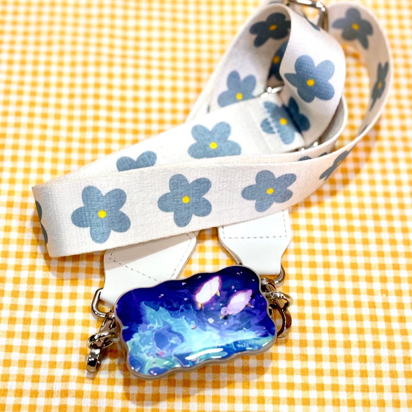 Cross body phone strap-Ducks & Flowers