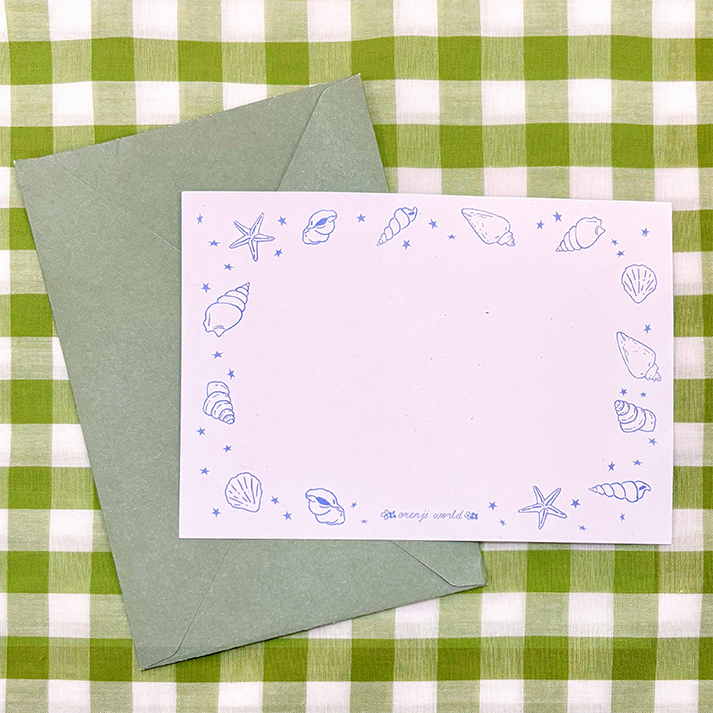Double-sided postcard with envelope