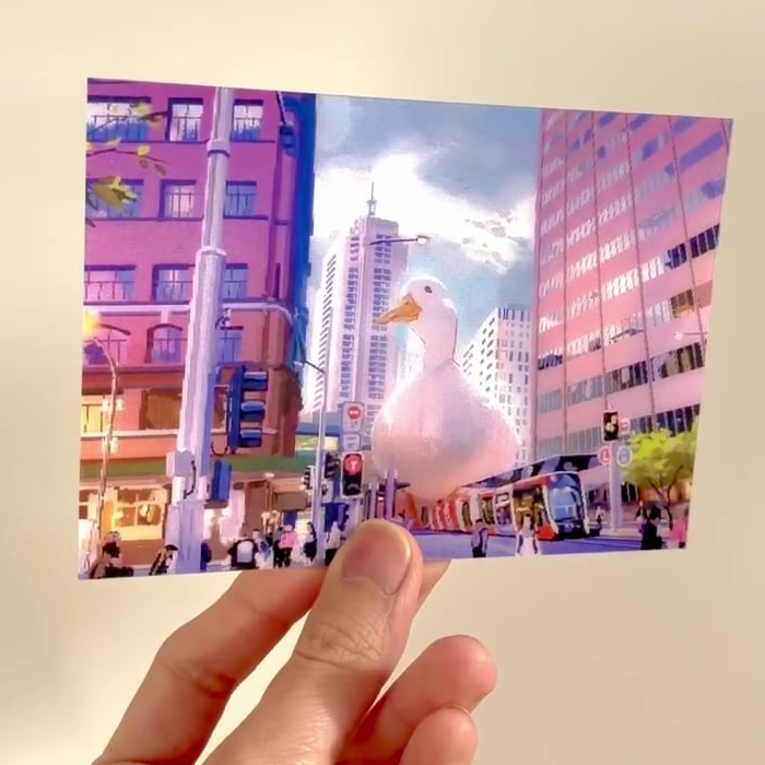Disappearing Duck Series II - "Duck it the City!! " Mini Lenticular Card