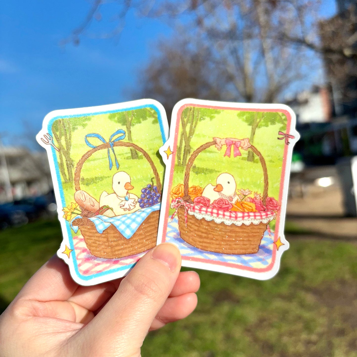 Duck Stickers - picnic time!