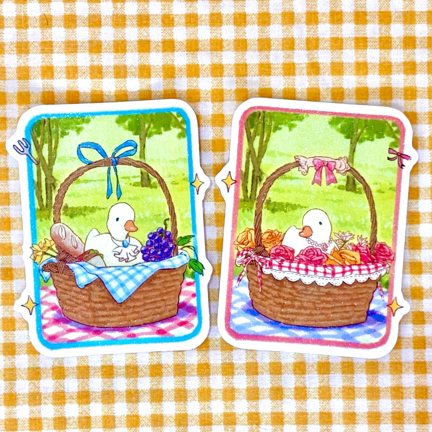 Duck Stickers - picnic time!