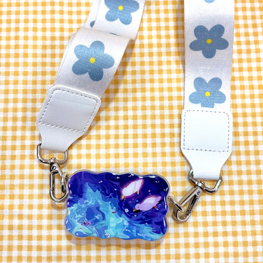 Cross body phone strap-Ducks & Flowers
