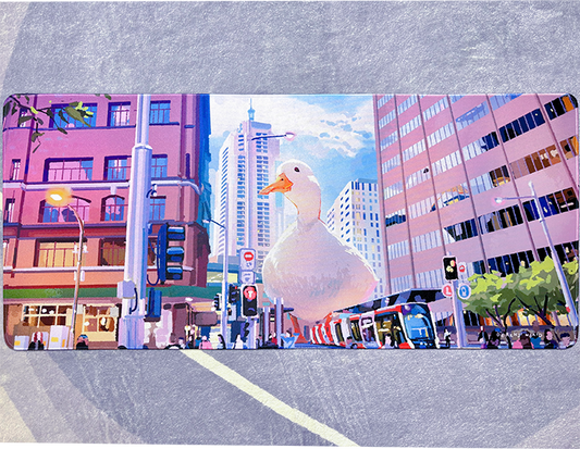 Duck in the city!! Desk Mat