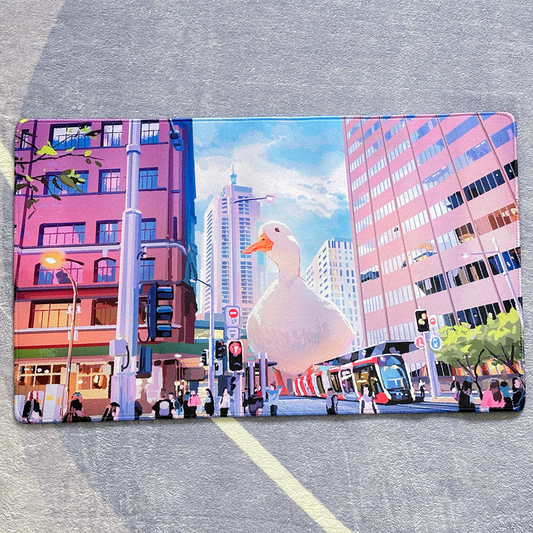 Duck in the City Desk Mat