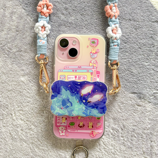 Ducks & Flowers cross body phone strap