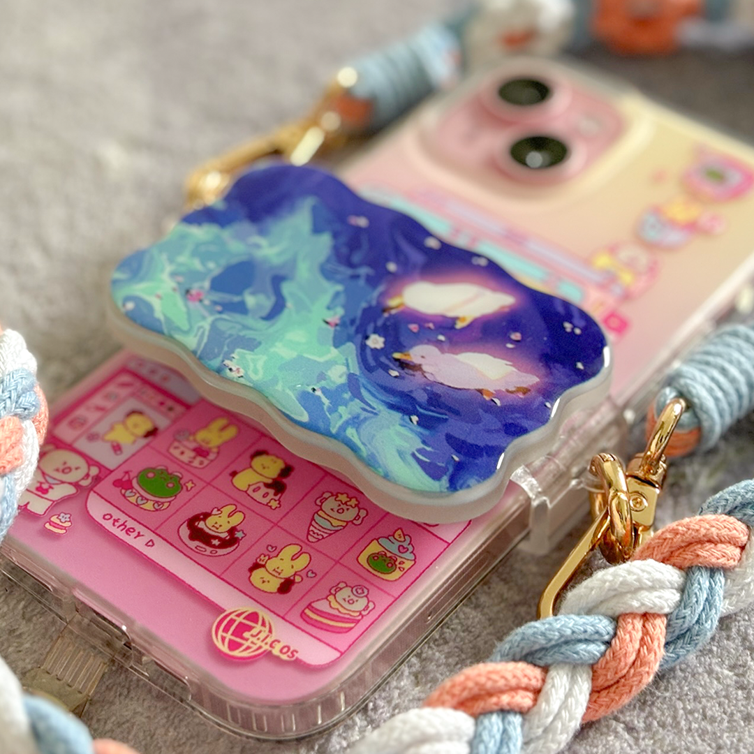 Ducks & Flowers cross body phone strap