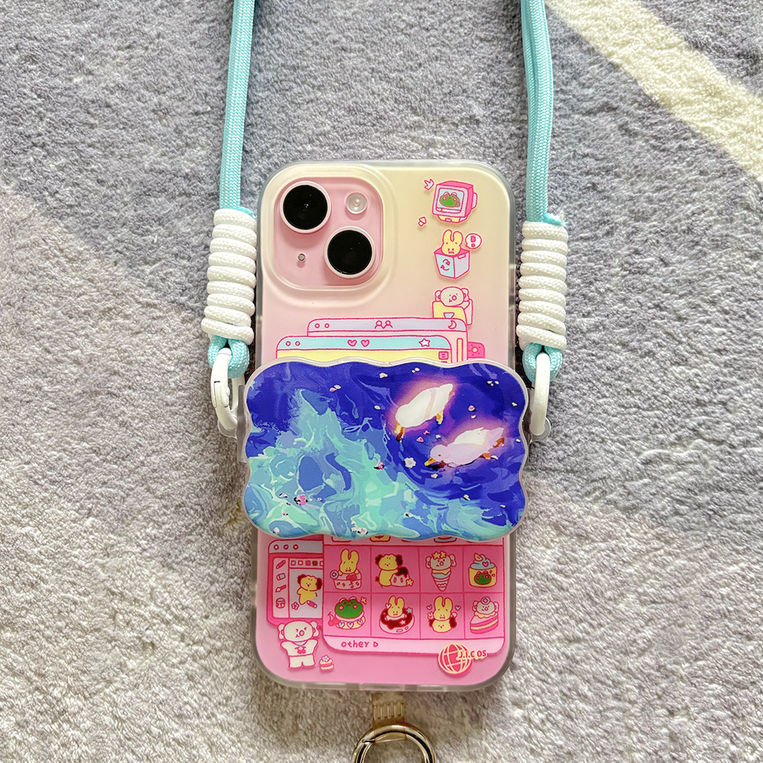 Ducks & Flowers cross body phone strap