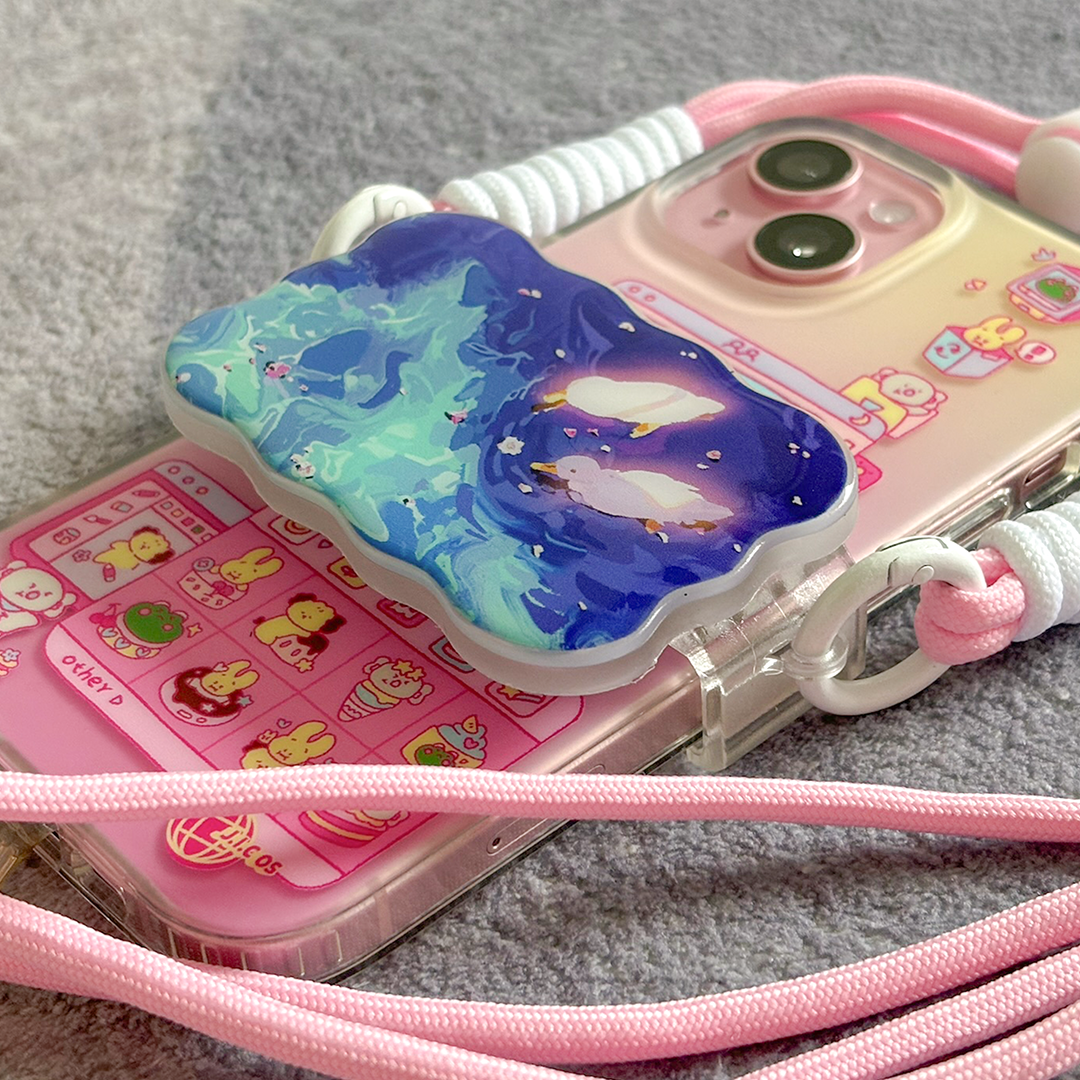 Ducks & Flowers cross body phone strap