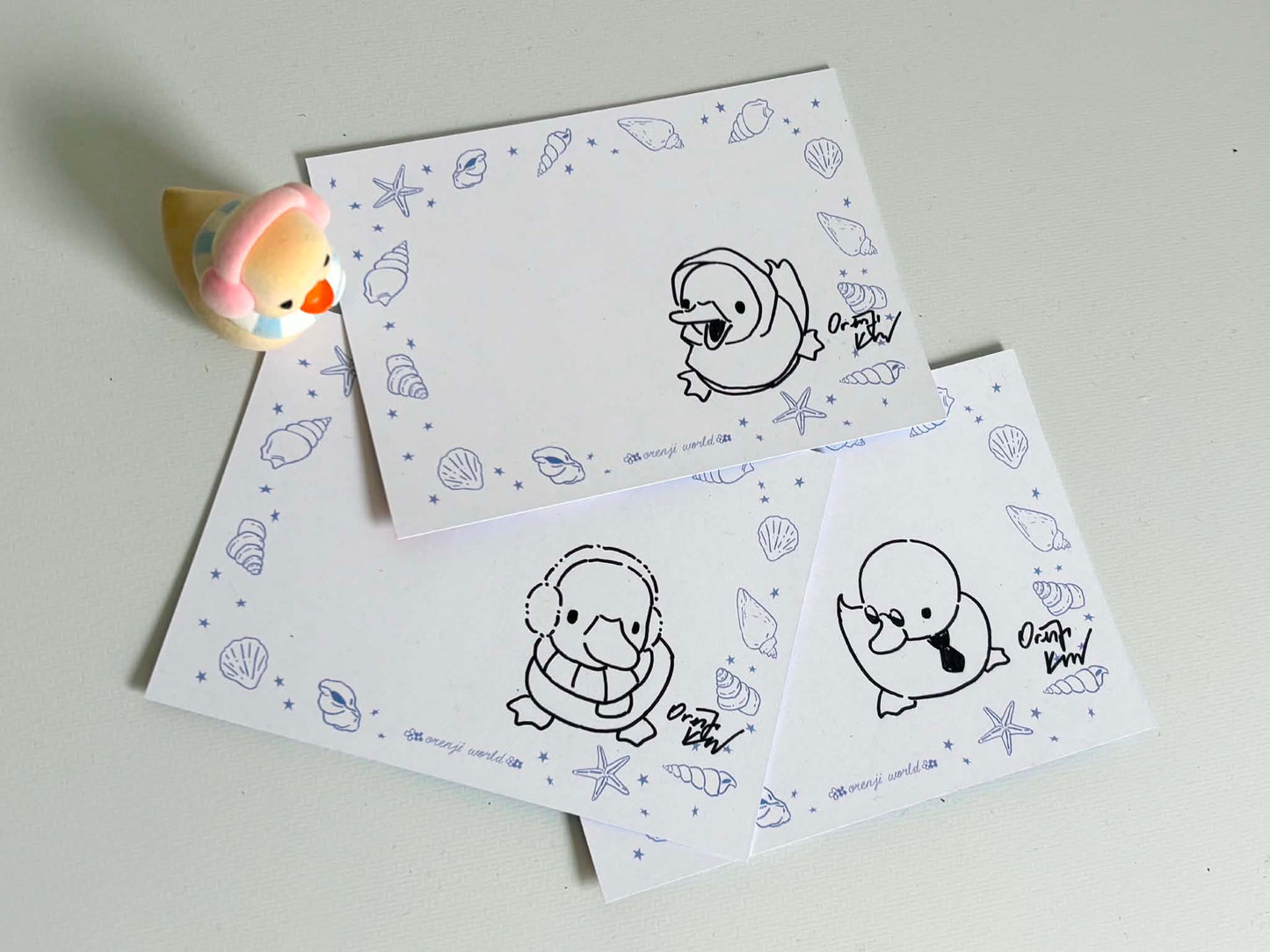 Double-sided postcard with envelope