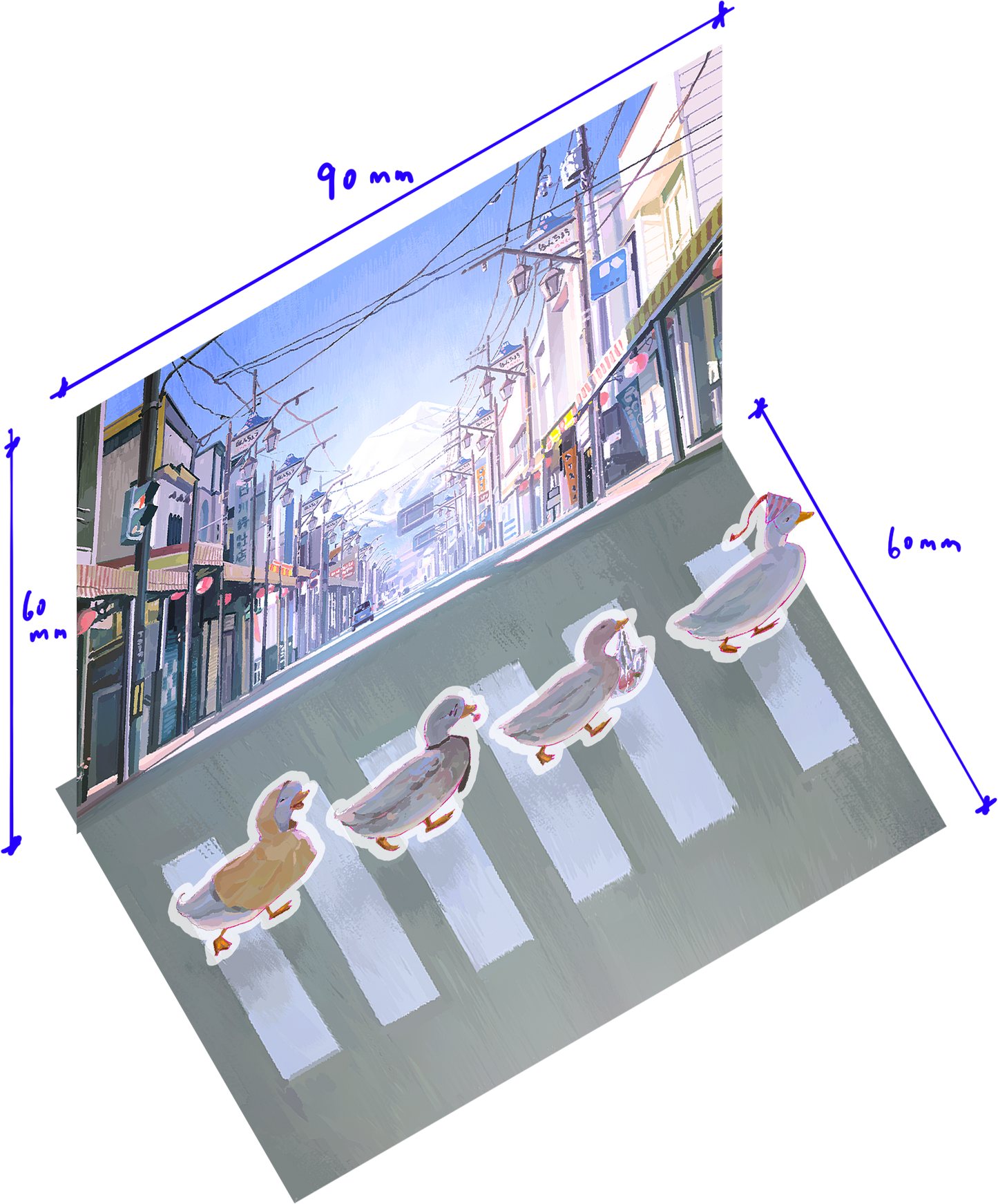 8am Honcho Street, Fujiyoshida 🌸 9cm Acrylic Stand